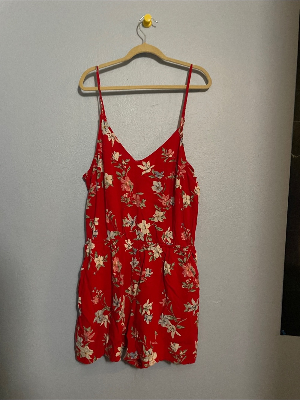 H&M Red Floral Romper